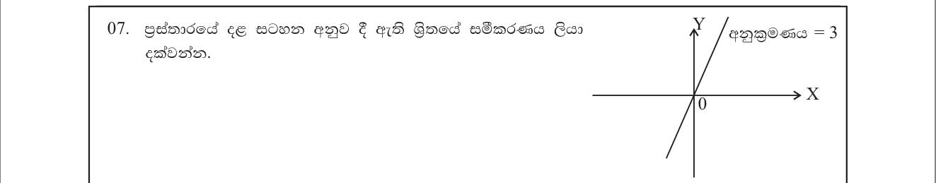 Paper I Part A Q7: Equation of a line through the origin with gradient 3