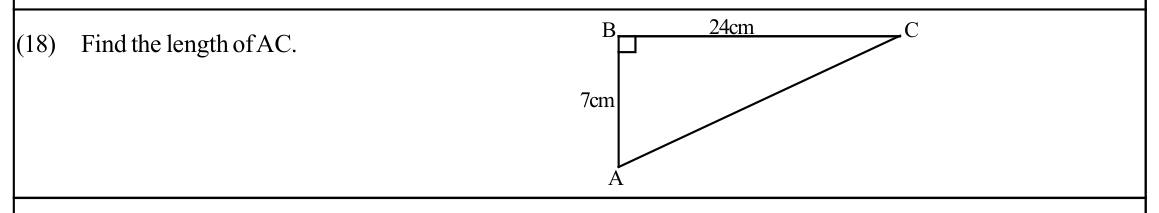 Paper I Part A Q18: Hypotenuse of a right triangle