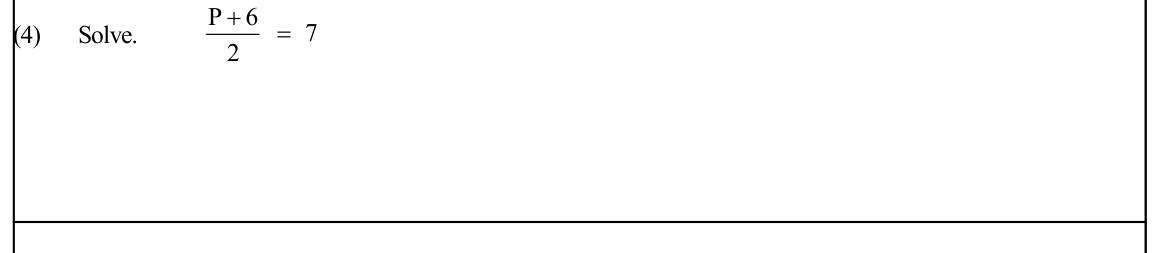 Paper I Part A Q4: Solve a linear equation with a fraction
