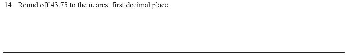 Paper I Part A Q14: Round a decimal to one decimal place
