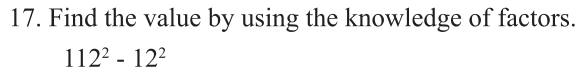 Paper I Part A Q17: Evaluate a difference of squares by factorising