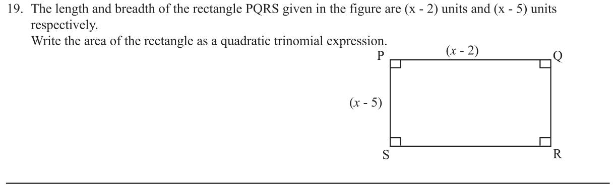 Paper I Part A Q19: Area of a rectangle as a product of binomials