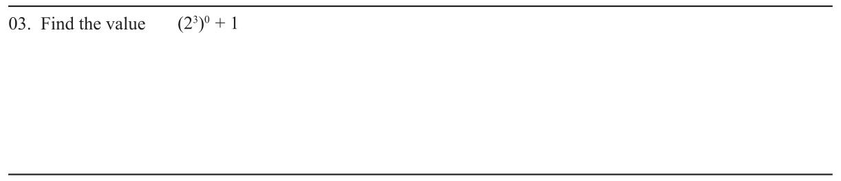 Paper I Part A Q3: Evaluate an expression with a zero index