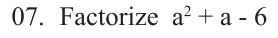 Paper I Part A Q7: Factorise a quadratic trinomial