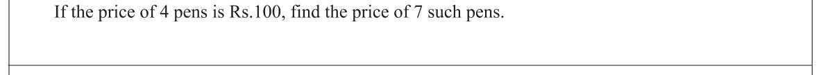 Paper I Part A Q1: Price of seven pens from the price of four