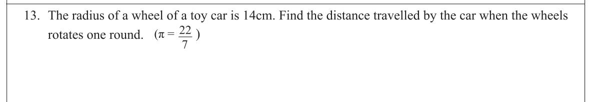Paper I Part A Q13: Distance moved in one turn of a wheel