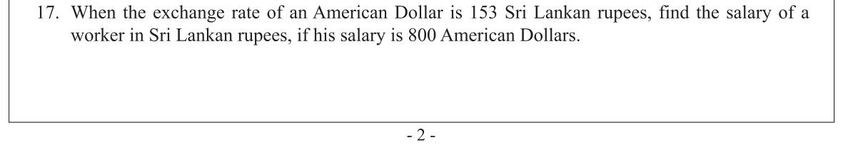 Paper I Part A Q17: Convert a dollar salary to rupees at a given rate