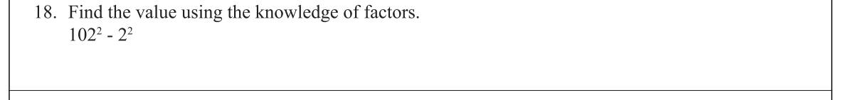 Paper I Part A Q18: Evaluate a difference of squares by factorising