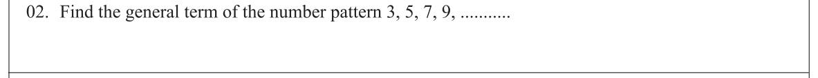 Paper I Part A Q2: General term of an odd-number pattern