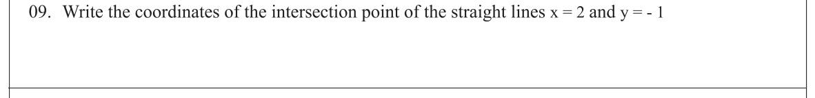 Paper I Part A Q9: Intersection point of a vertical and a horizontal line