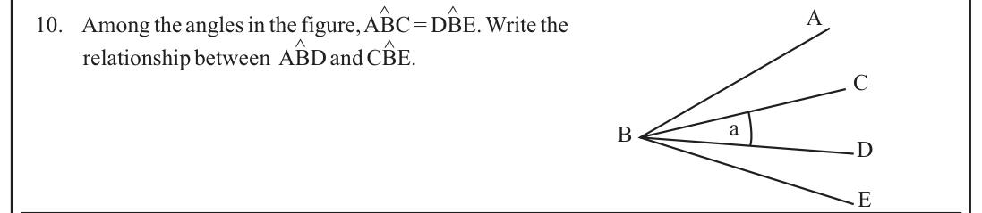 Paper I Part A Q10: Relate two angles that share a common part