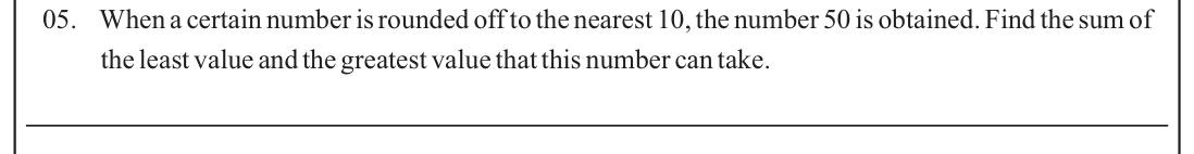 Paper I Part A Q5: Sum of least and greatest values that round to 50