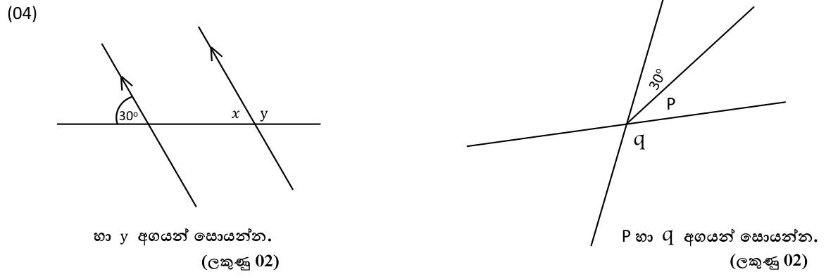 Paper II Part A Q4(a): Angles with parallel lines; angles at a point with three lines