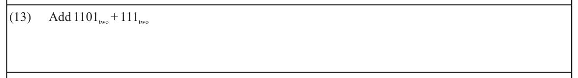 Paper I Part A Q13: Add two binary numbers