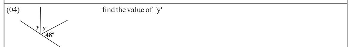 Paper I Part A Q4: Equal angles on a straight line with a given angle