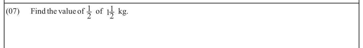 Paper I Part A Q7: Half of a mixed-number mass