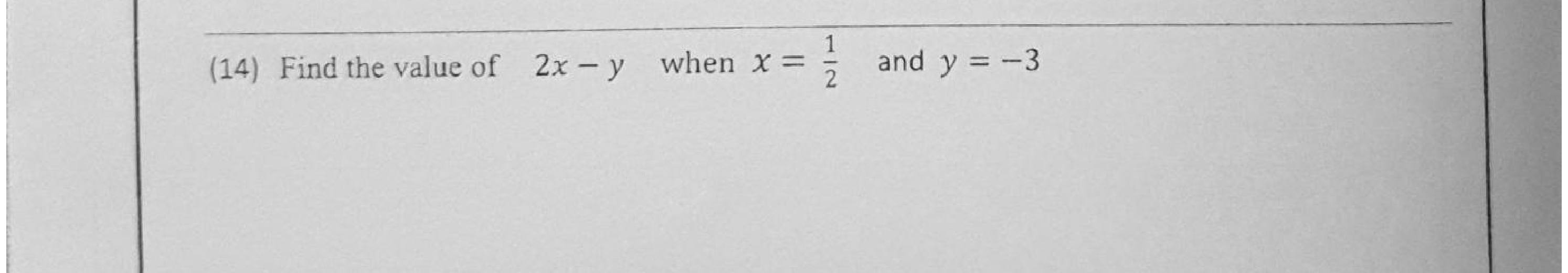 Paper I Part A Q14: Substitute a fraction and a negative into an expression