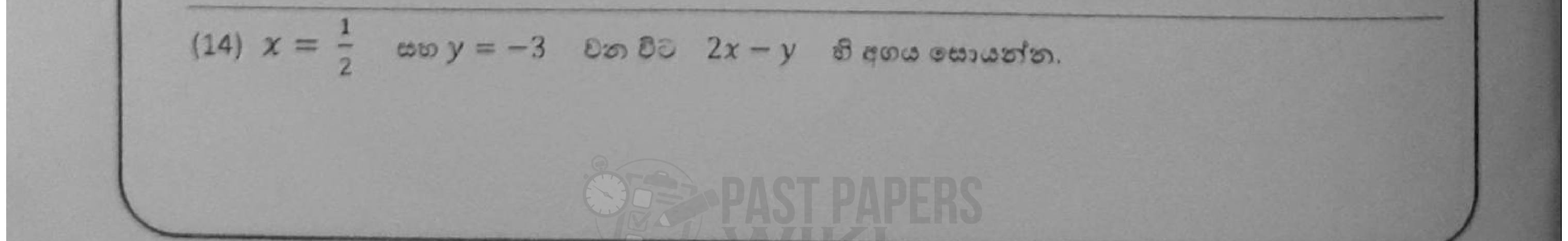 Paper I Part A Q14: Substitute a fraction and a negative into an expression