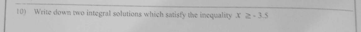 Paper I Part A Q10: Two integer solutions of an inequality