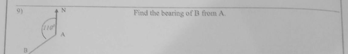Paper I Part A Q9: Bearing of B from A from a figure