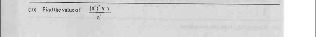 Paper I Part A Q10: Simplify powers including a zero index