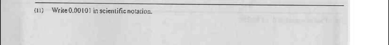 Paper I Part A Q11: Write a small decimal in scientific notation