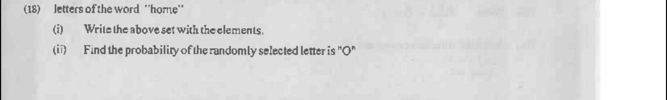 Paper I Part A Q18: Set of letters of a word and probability of one letter