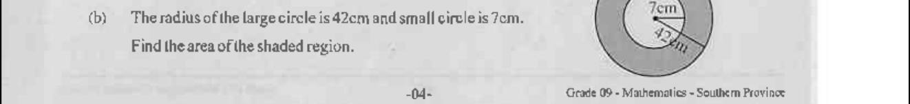 Paper II Part A Q4(b): Area of a ring between two concentric circles