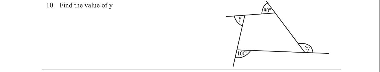 Paper I Part A Q10: Exterior angles of a quadrilateral sum to 360