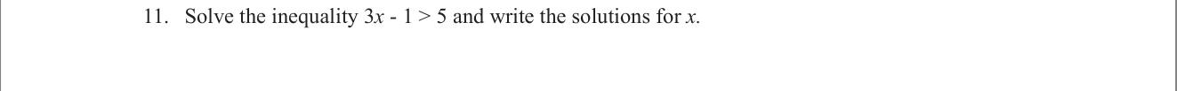Paper I Part A Q11: Solve a linear inequality and list integer solutions