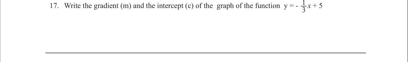 Paper I Part A Q17: Gradient and intercept from a linear equation