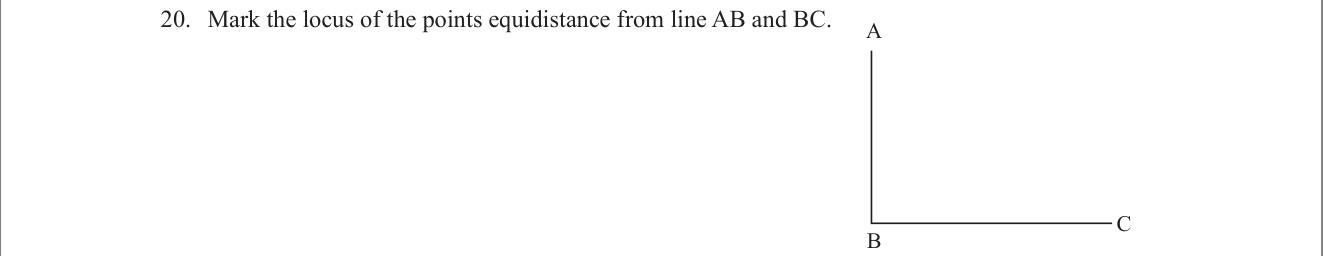 Paper I Part A Q20: Locus equidistant from two perpendicular lines