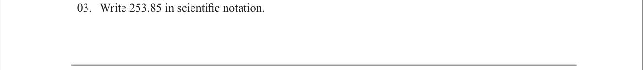 Paper I Part A Q3: Write a decimal number in scientific notation