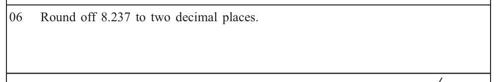 Paper I Part A Q6: Round to two decimal places
