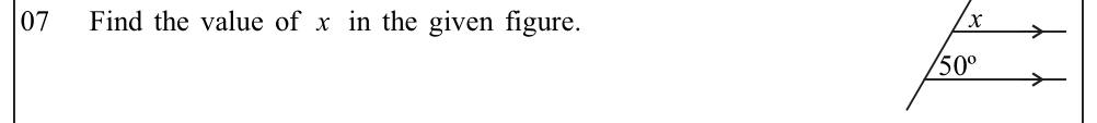 Paper I Part A Q7: Corresponding angles on parallel lines