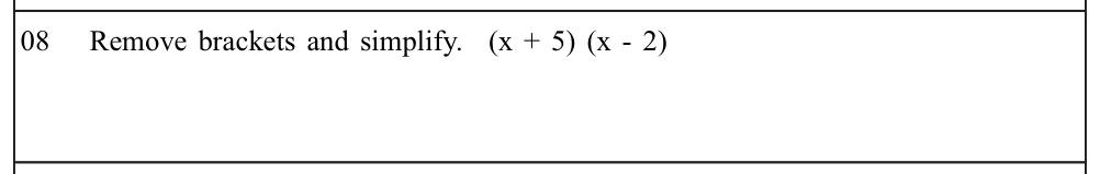 Paper I Part A Q8: Expand a product of two binomials