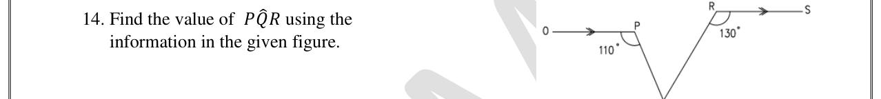 Paper I Part A Q14: Angle at a bend between two parallel lines