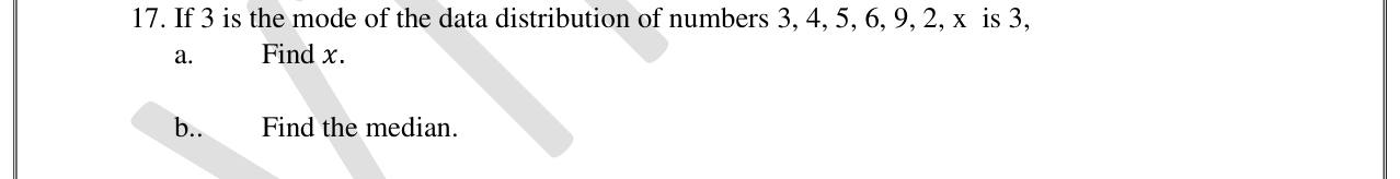 Paper I Part A Q17: Missing value from mode, then median