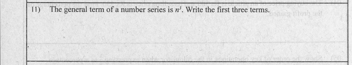 Paper I Part A Q11: First terms of a pattern with a cubic general term
