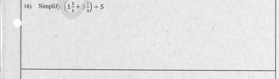 Paper I Part A Q16: Add mixed numbers and divide by a whole number
