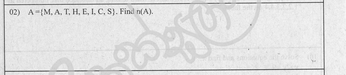 Paper I Part A Q2: Number of elements in a set of letters