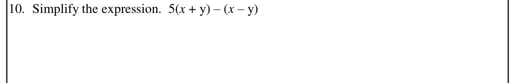 Paper I Part A Q10: Remove brackets and collect like terms