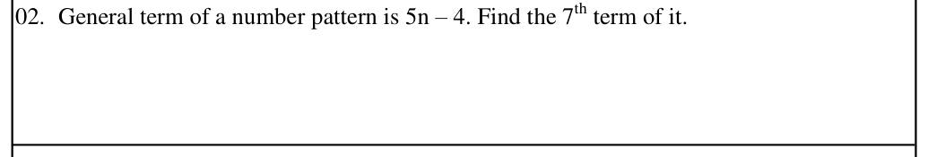 Paper I Part A Q2: Seventh term from a linear general term