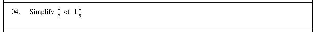 Paper I Part A Q4: Fraction of a mixed number