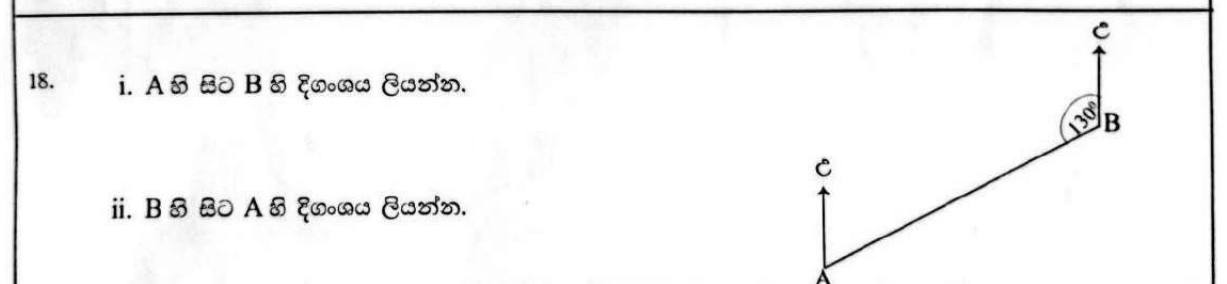 Paper I Part A Q18: Bearing and back bearing from a diagram angle