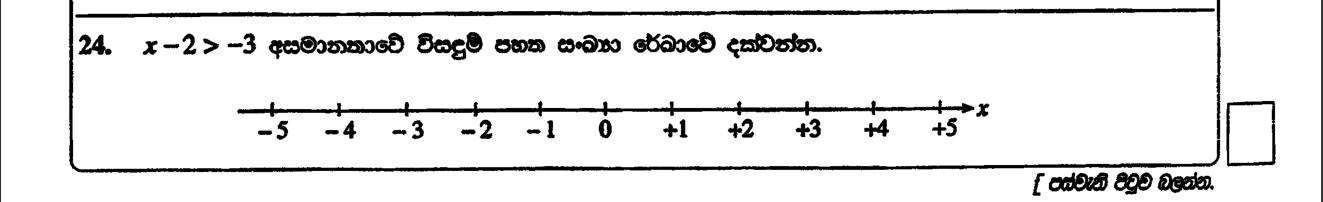 Paper I Part A Q24: Solve a linear inequality and show it on a number line