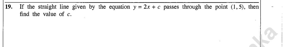 Paper I Part A Q19: Intercept of a line through a given point