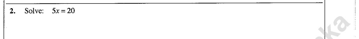 Paper I Part A Q2: Solve a one-step linear equation