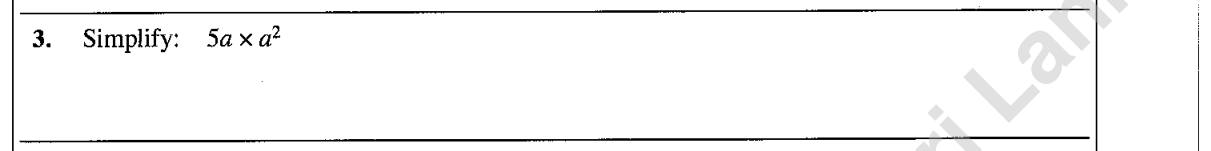Paper I Part A Q3: Multiply algebraic terms using index laws
