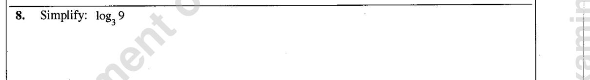 Paper I Part A Q8: Evaluate a simple logarithm